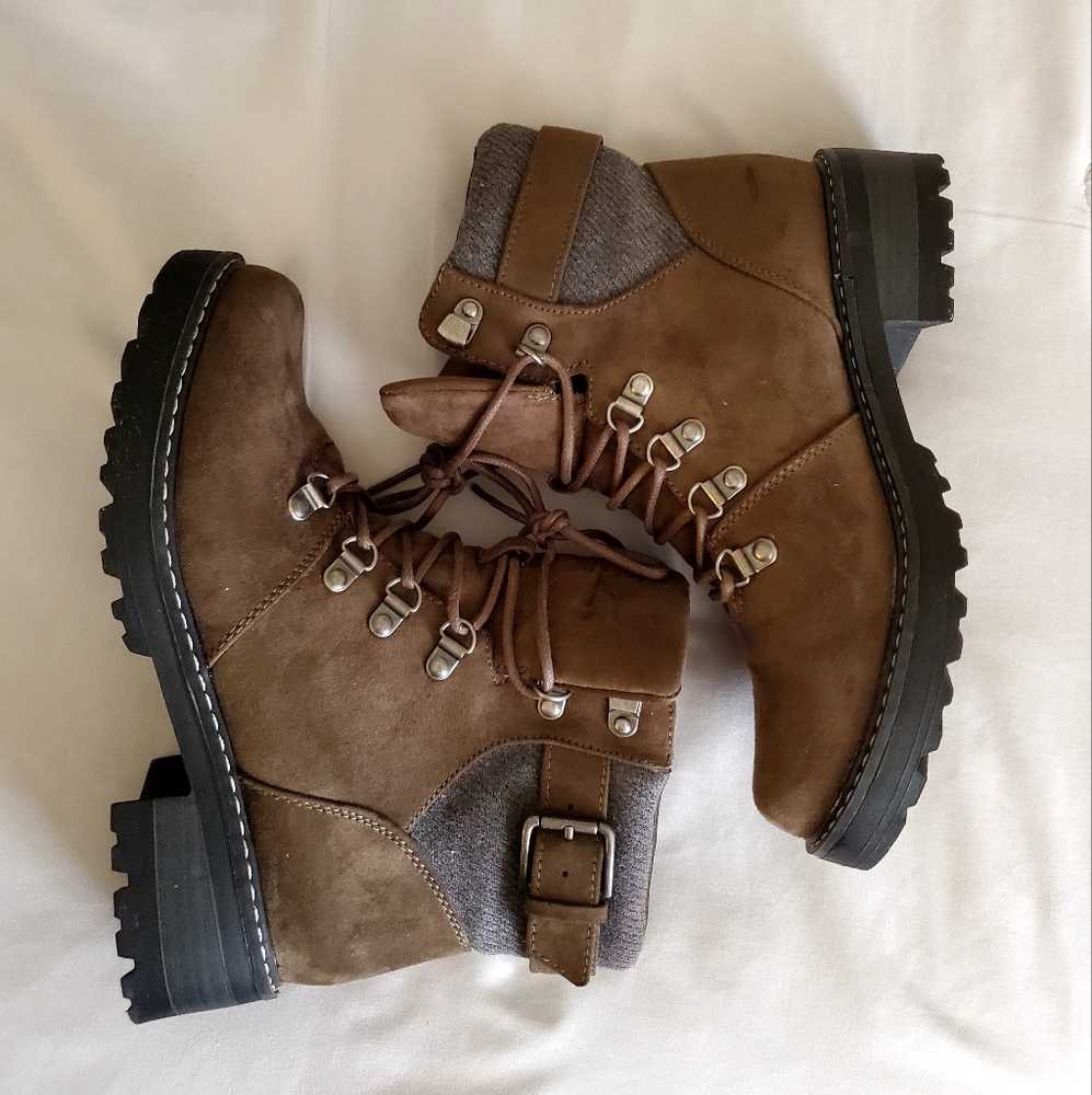 Universal Thread Brown and Gray Combat Boots